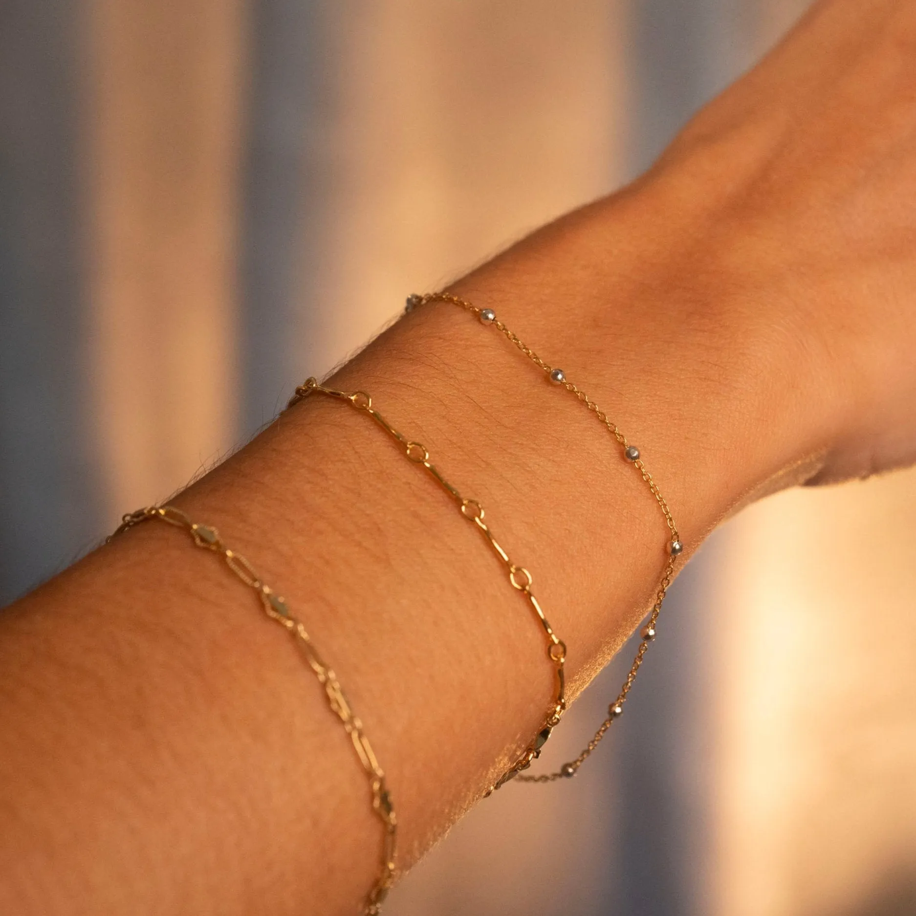 Gold Filled Dapped Bar Bracelet