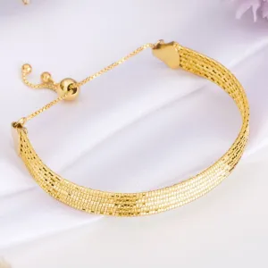 Golden Harmony 925 Sterling Silver Five-Line Bracelet