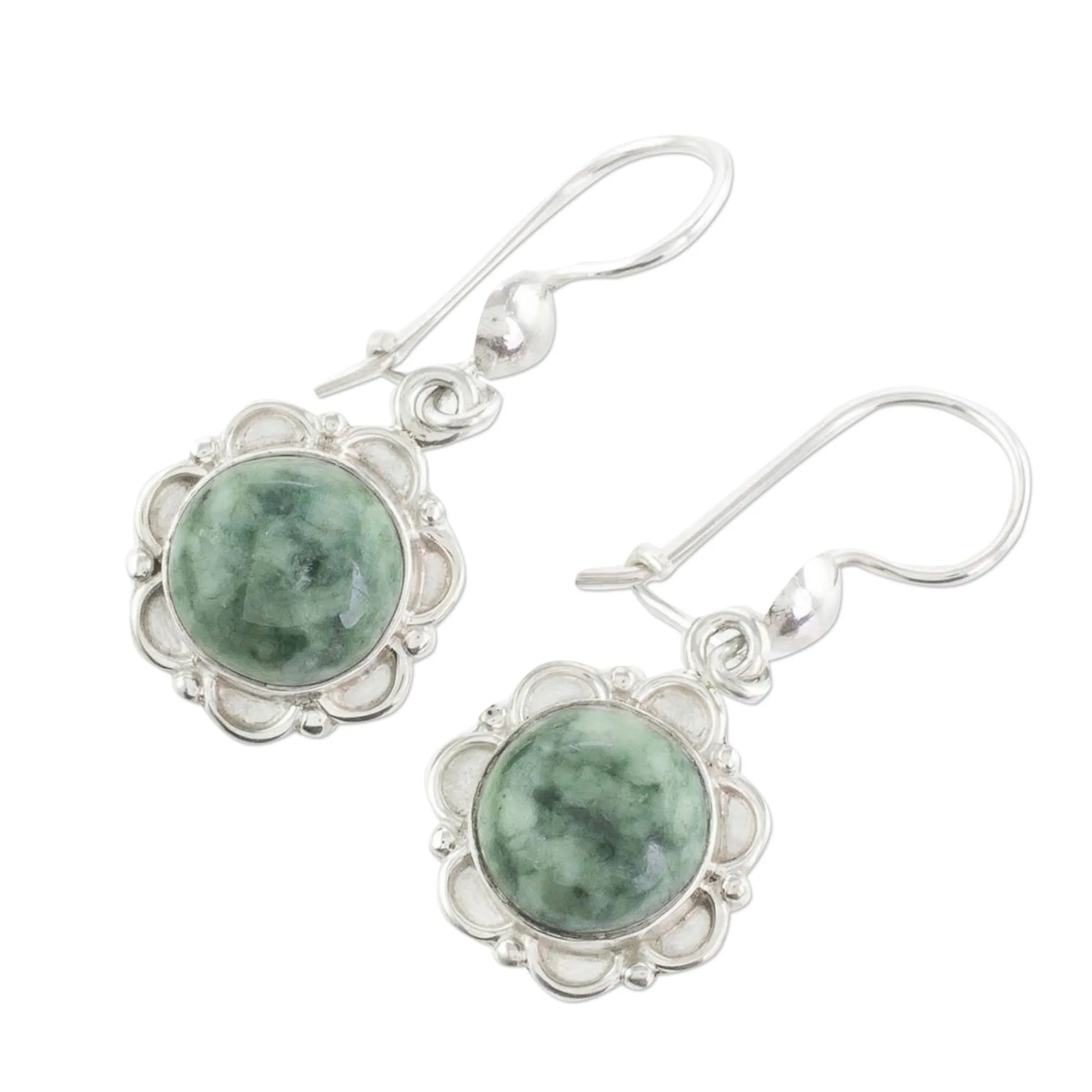 Green Forest Princess Jade Earrings