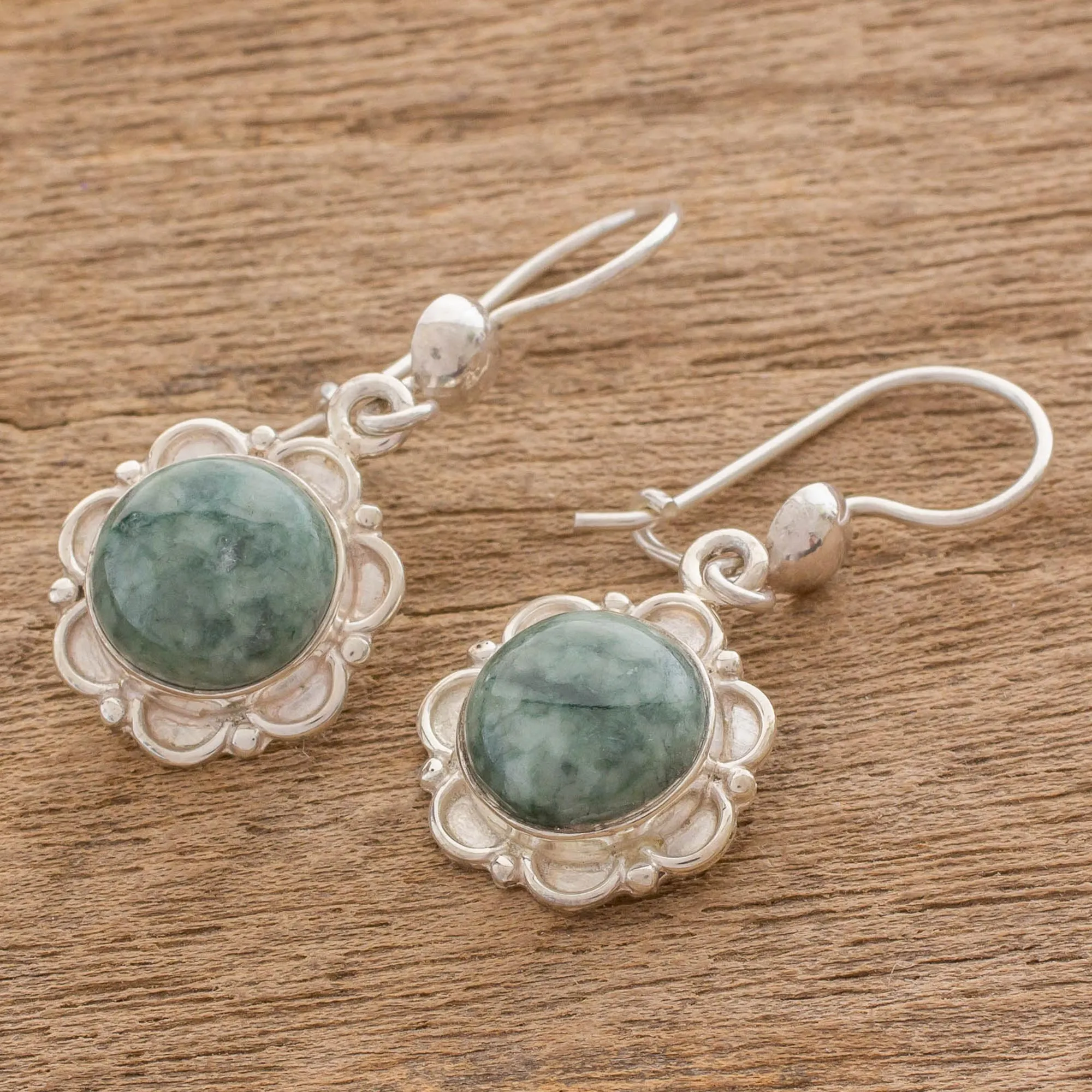 Green Forest Princess Jade Earrings