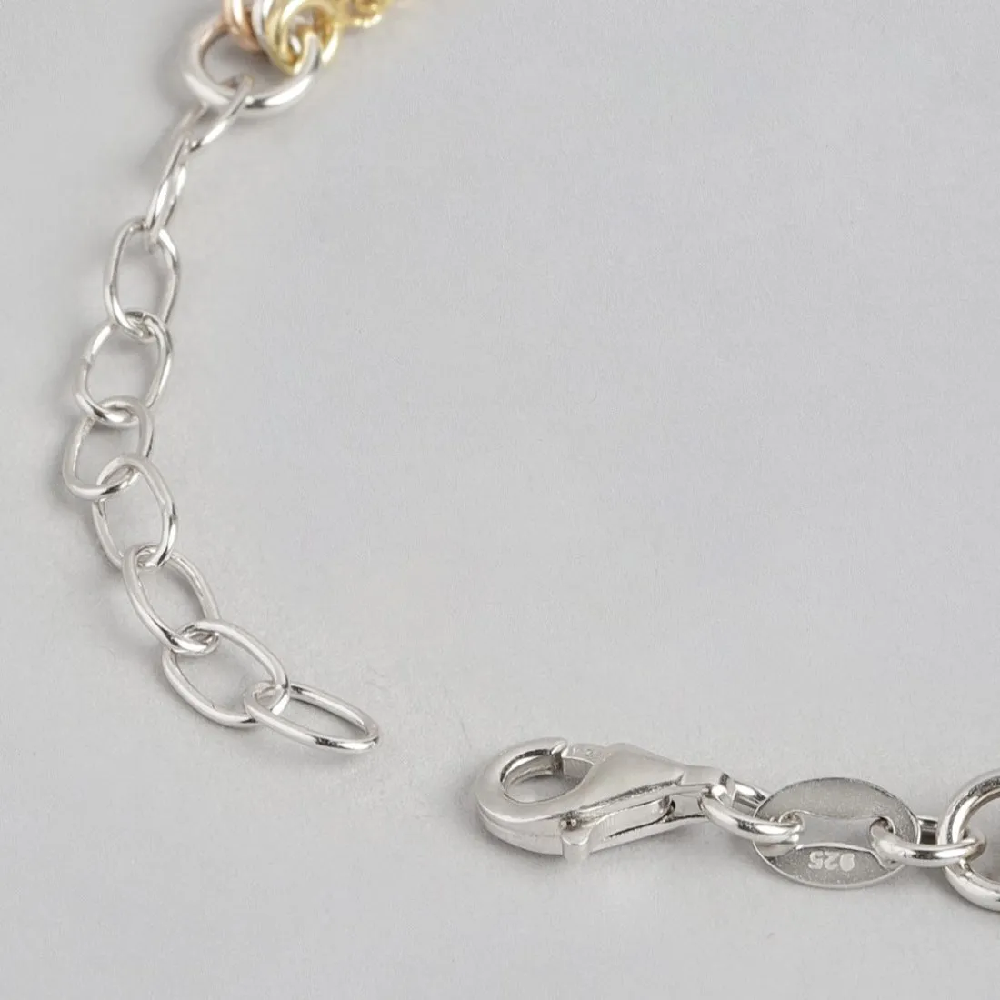 Harmony in Triads Triple Tone Plated 925 Sterling Silver Bracelet