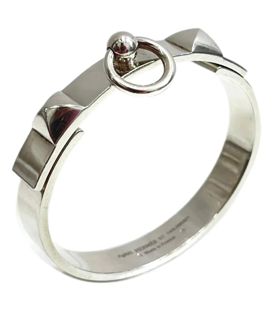 Hermes Collier De Chien Sterling Silver Bracelet/Bangle