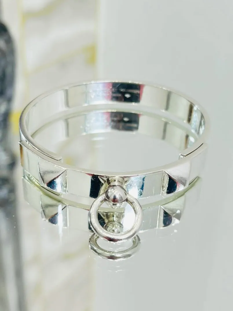 Hermes Collier De Chien Sterling Silver Bracelet/Bangle