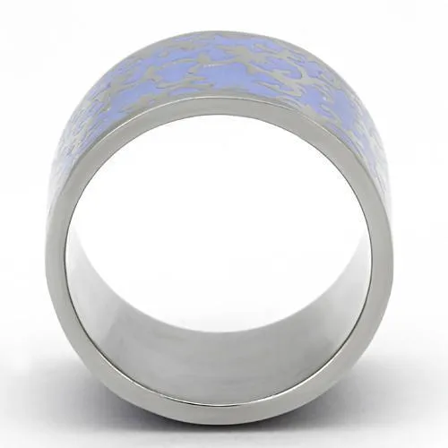 High polished (no plating) Stainless Steel Ring with Epoxy in Amethyst for Women Style TK825