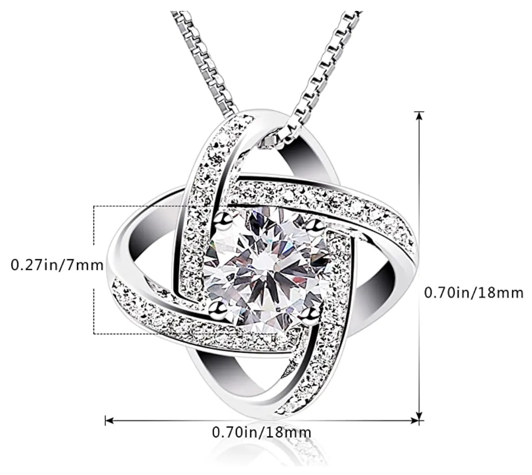 Infinity Rotary Clover Pendant Simulated Diamond Solitaire Necklace Chain 20in.