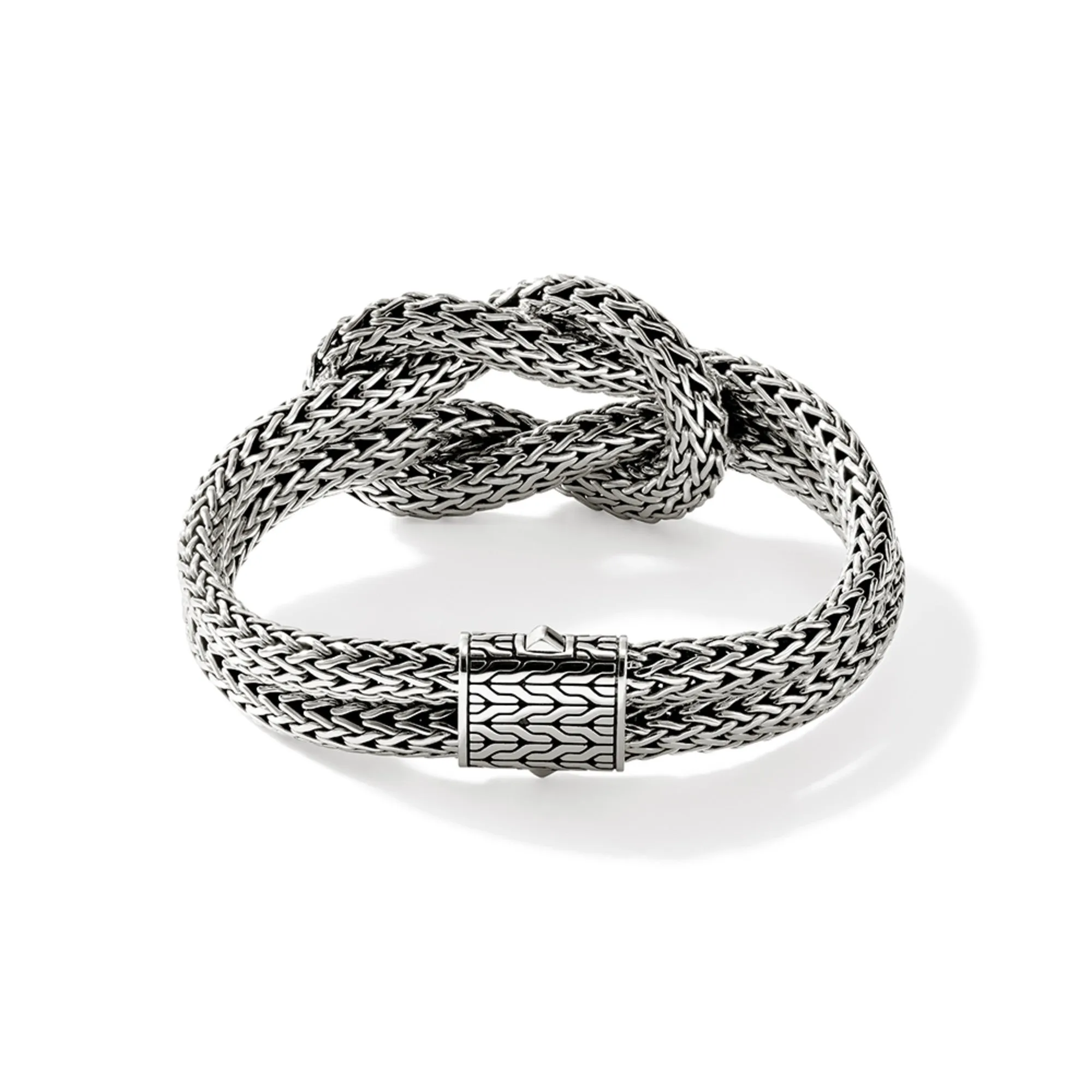 JOHN HARDY STERLING SILVER DOUBLE STRAND LOVE KNOT BRACELET