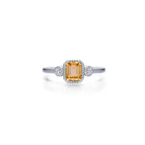 Lafonn Birthstone Emerald November Yellow Topaz Ring BR006YTP