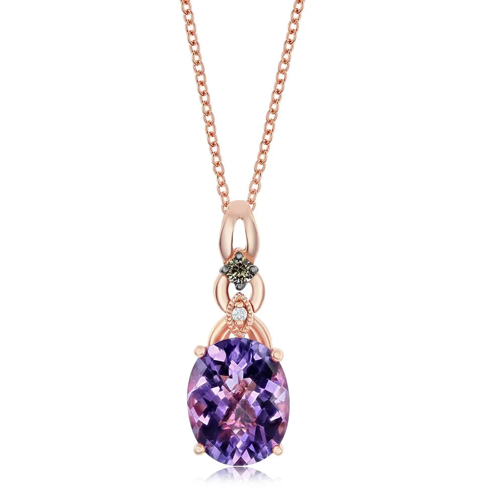 Le Vian Chocolatier Large 2 Carat Oval Cut Grape Amethyst Pendant