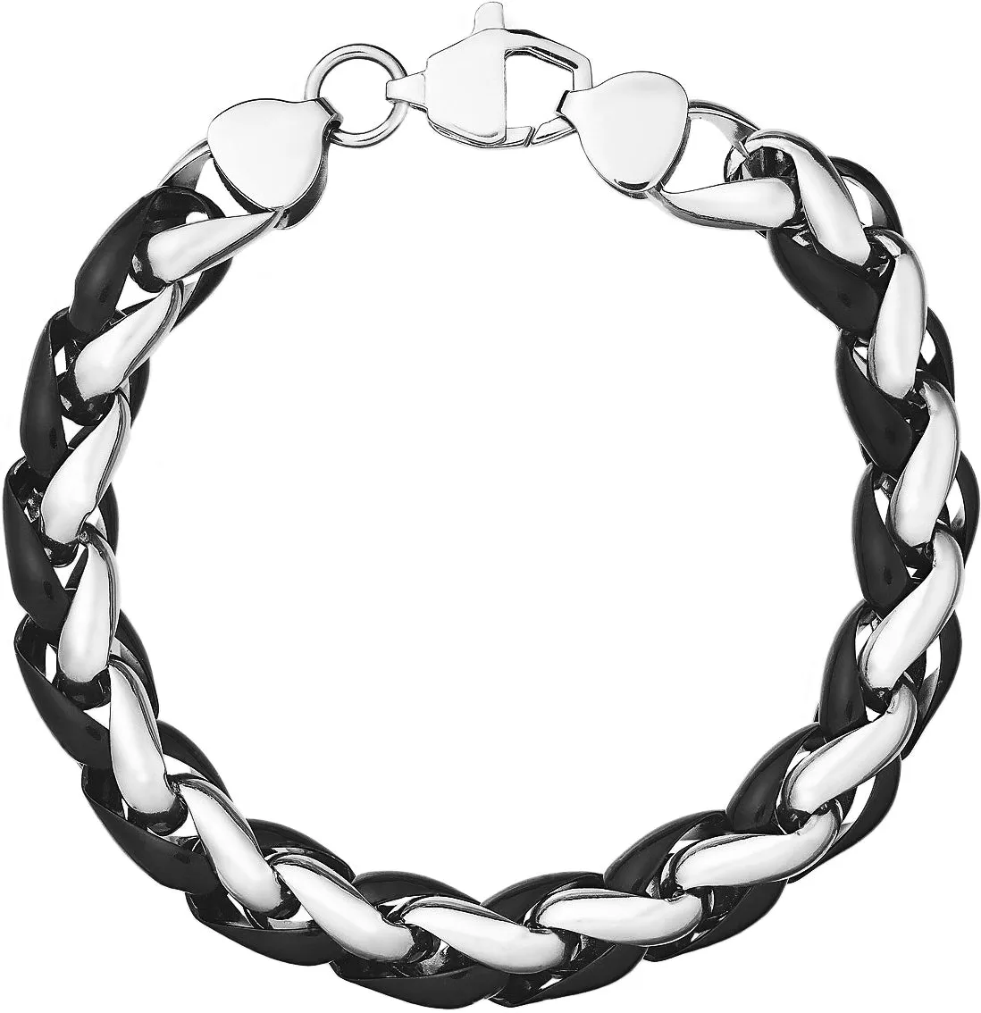 Men's Black-Tone Stainless Steel Chunky Chain Bracelet