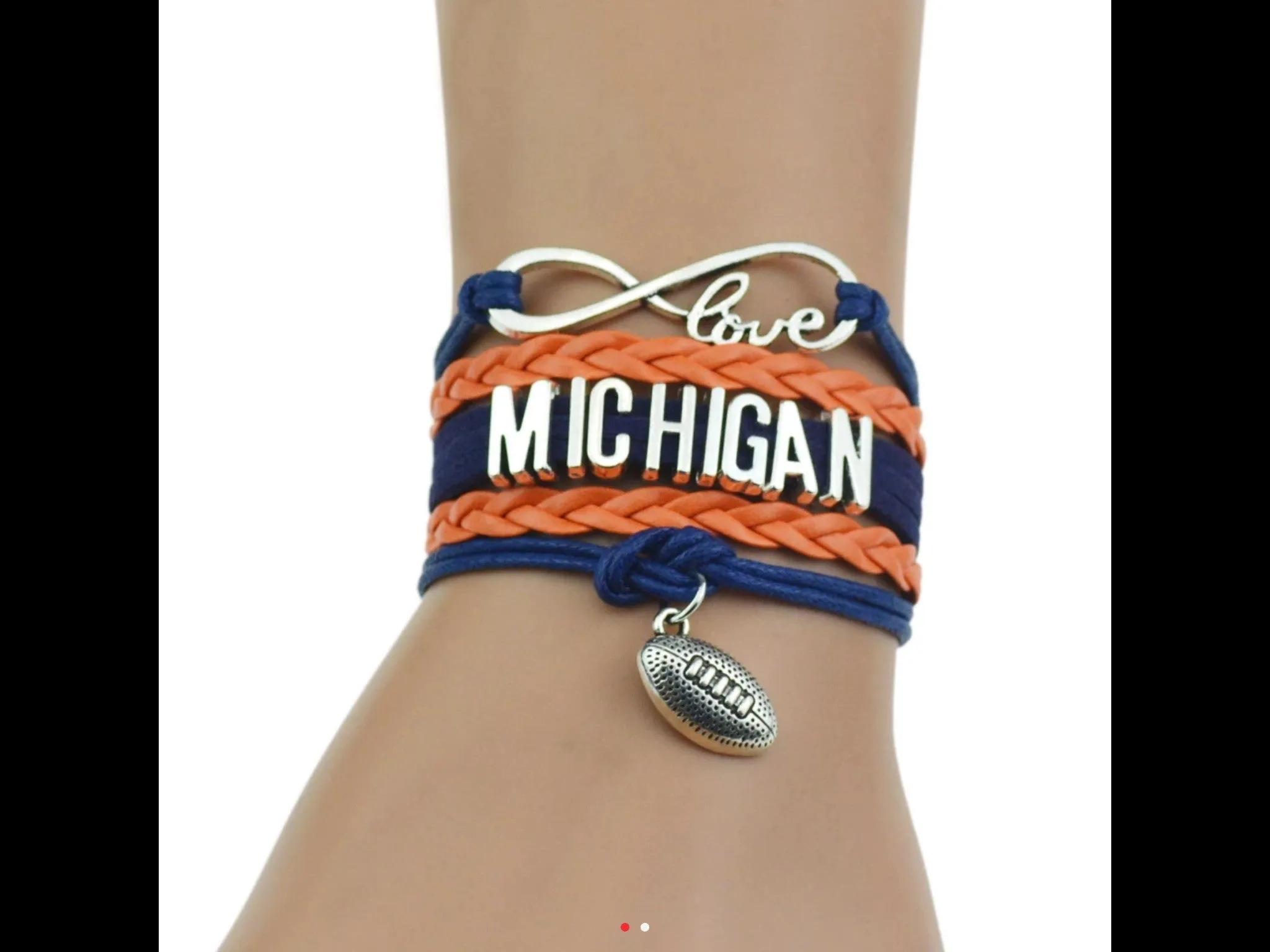 Michigan   College football 🏈 leather style bracelet