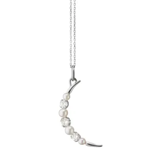 Monica Rich Kosann Sapphire and Pearl Moon Charm Necklace