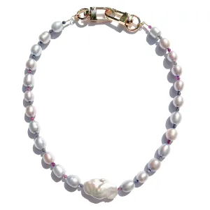 MPR x IMAGINARIUM: Pearl Melange in Silver Sparkle with Multi-Color Sapphire Necklace