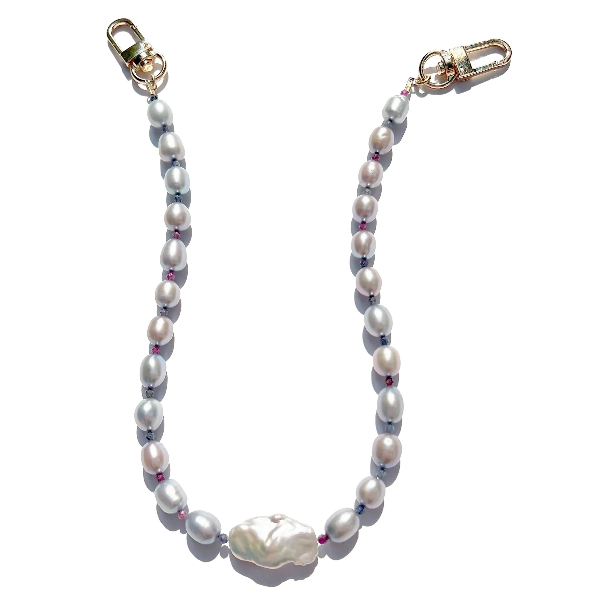 MPR x IMAGINARIUM: Pearl Melange in Silver Sparkle with Multi-Color Sapphire Necklace