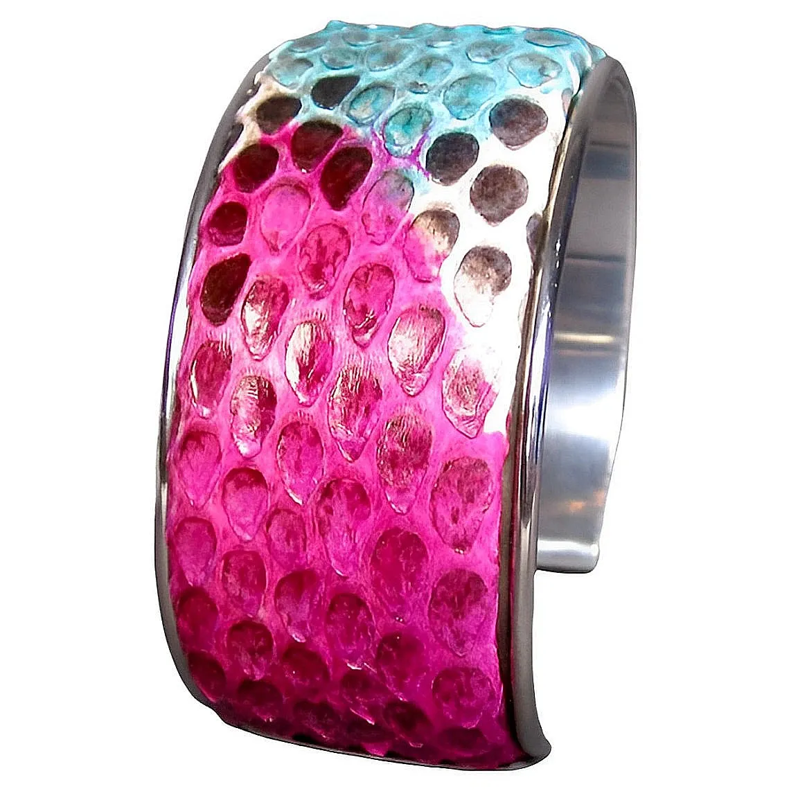 Multicolor Leather Cuff Bangle Bracelet