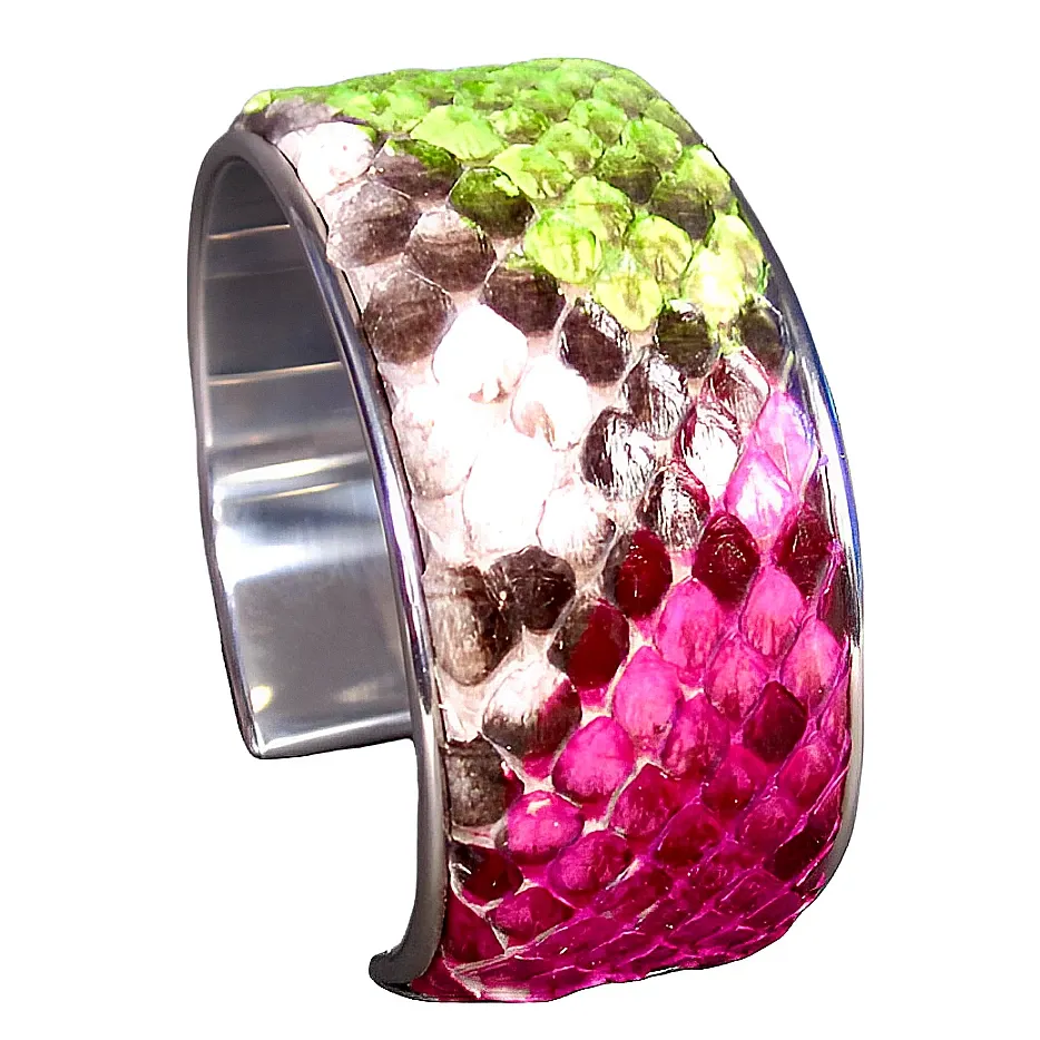 Multicolor Leather Cuff Bangle Bracelet