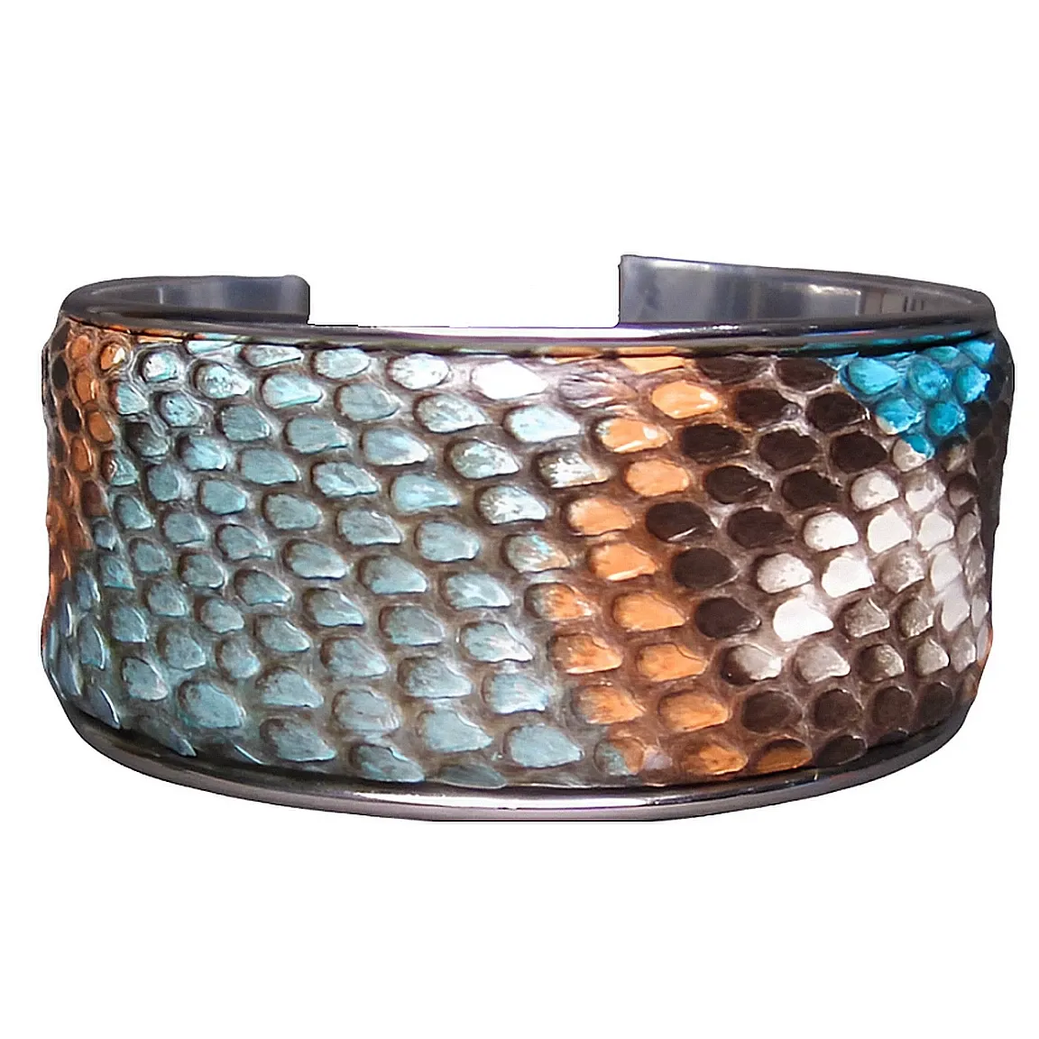 Multicolor Leather Cuff Bangle Bracelet