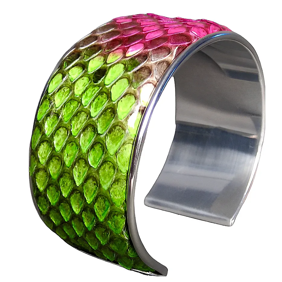 Multicolor Leather Cuff Bangle Bracelet