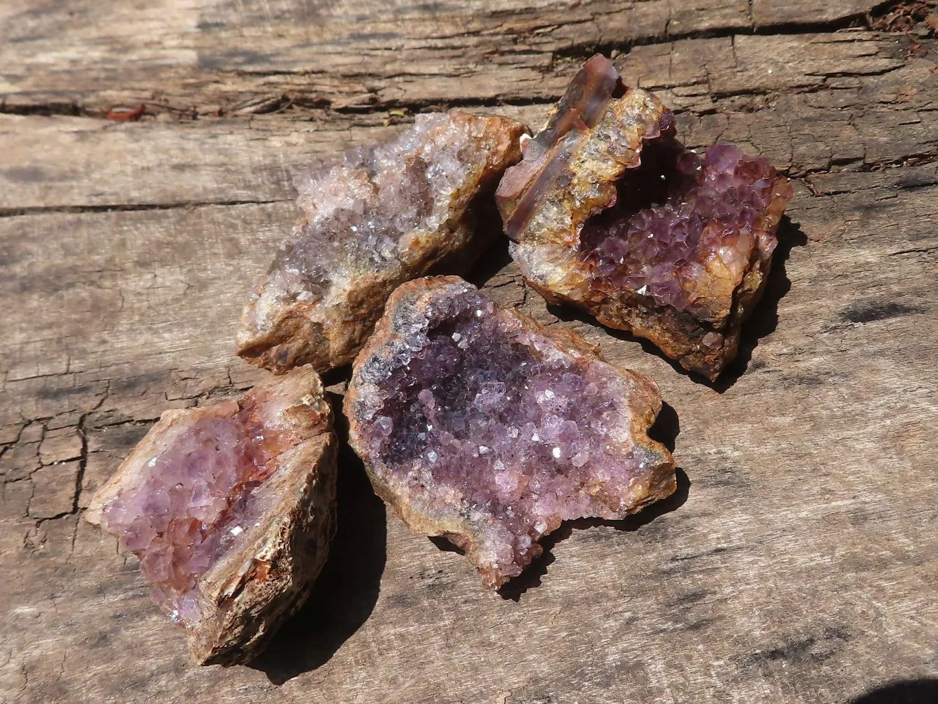 Natural Dark Amethyst Geode Specimens x 24 From Zululand, South Africa