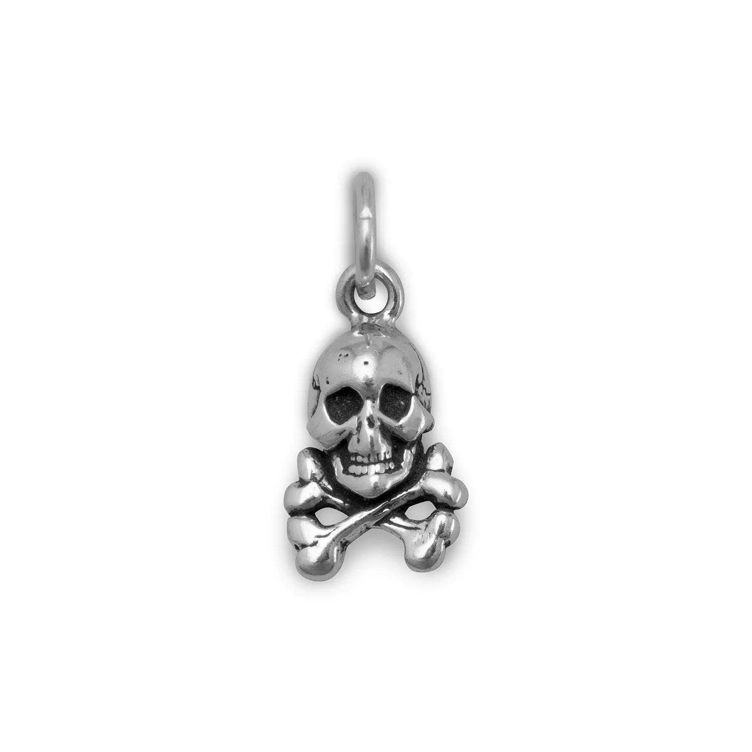 Oxidized Skull and Crossbones Charm