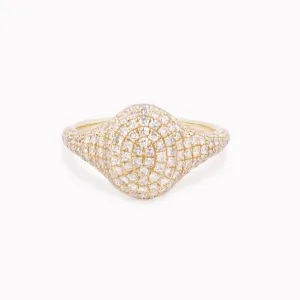 Pavé Diamond Oval Pinky Ring