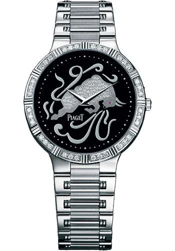 Piaget - Dancer Ultra-Thin - 38 mm - White Gold - Onyx Zodiac Watch G0A32191