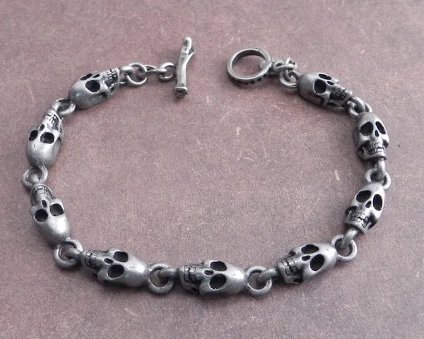 Profile Skull Pewter Bracelet