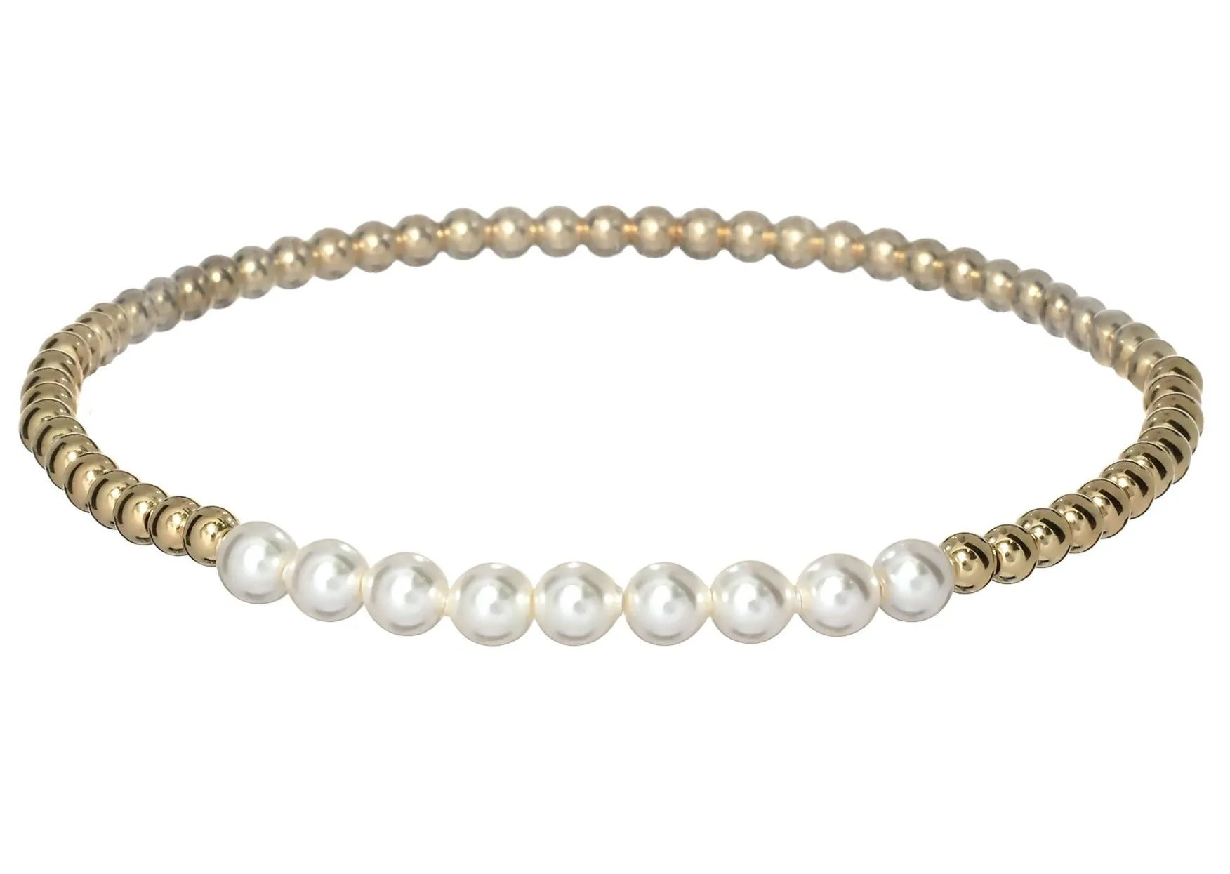 "COLETTE" 14k gold-filled & pearl beaded bracelet