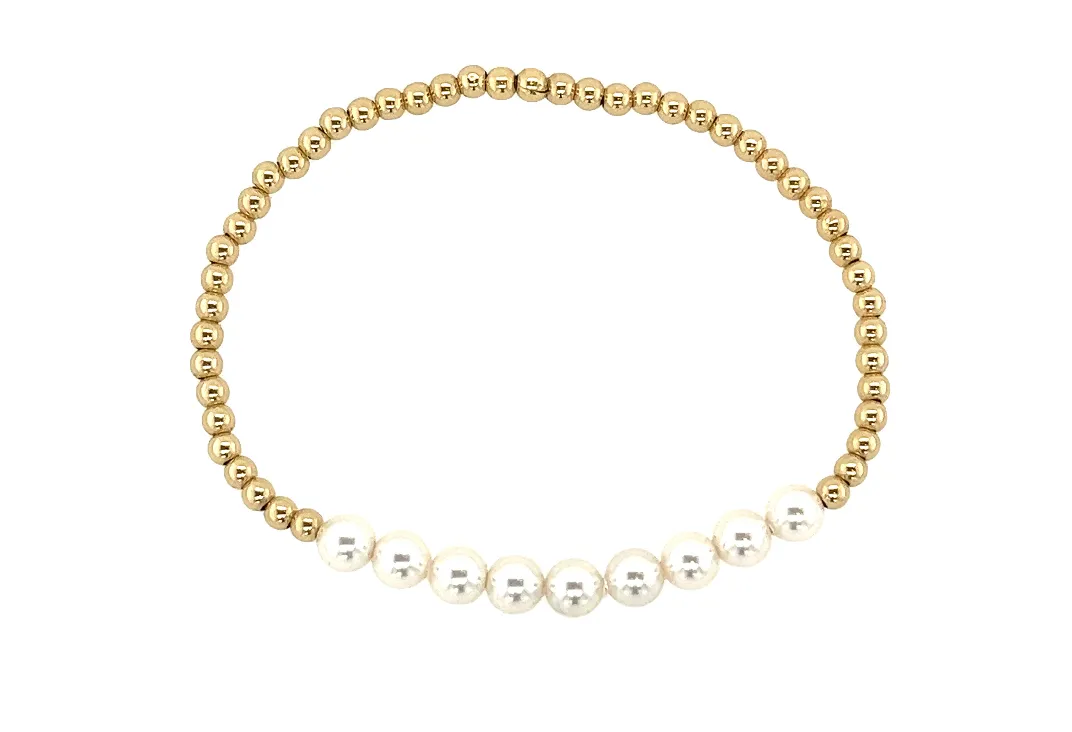 "COLETTE" 14k gold-filled & pearl beaded bracelet