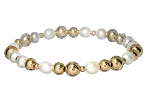 "LARISSA" 14k gold-filled & pearl beaded bracelet