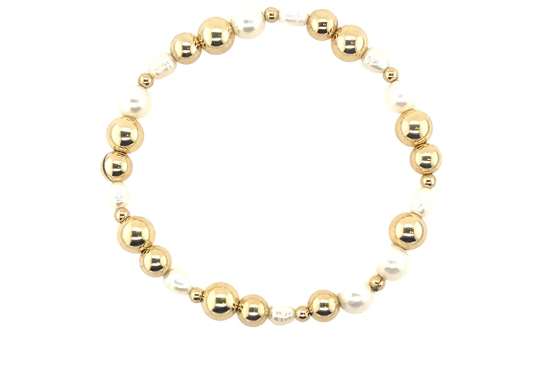 "LARISSA" 14k gold-filled & pearl beaded bracelet