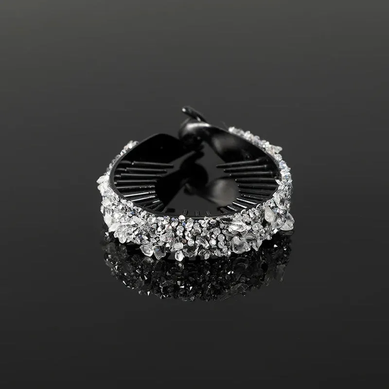 "Stylish Rhinestone Hair Clip: Add Glamour with Crystal Bird Nest Twist and Bun Holder - Perfect Hair Accessory for Women"