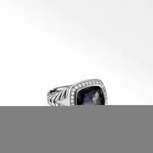 Ring with Black Orchid and Diamonds