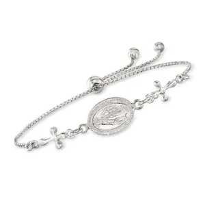 Ross-Simons Italian Sterling Silver Miraculous Medal Bolo Bracelet