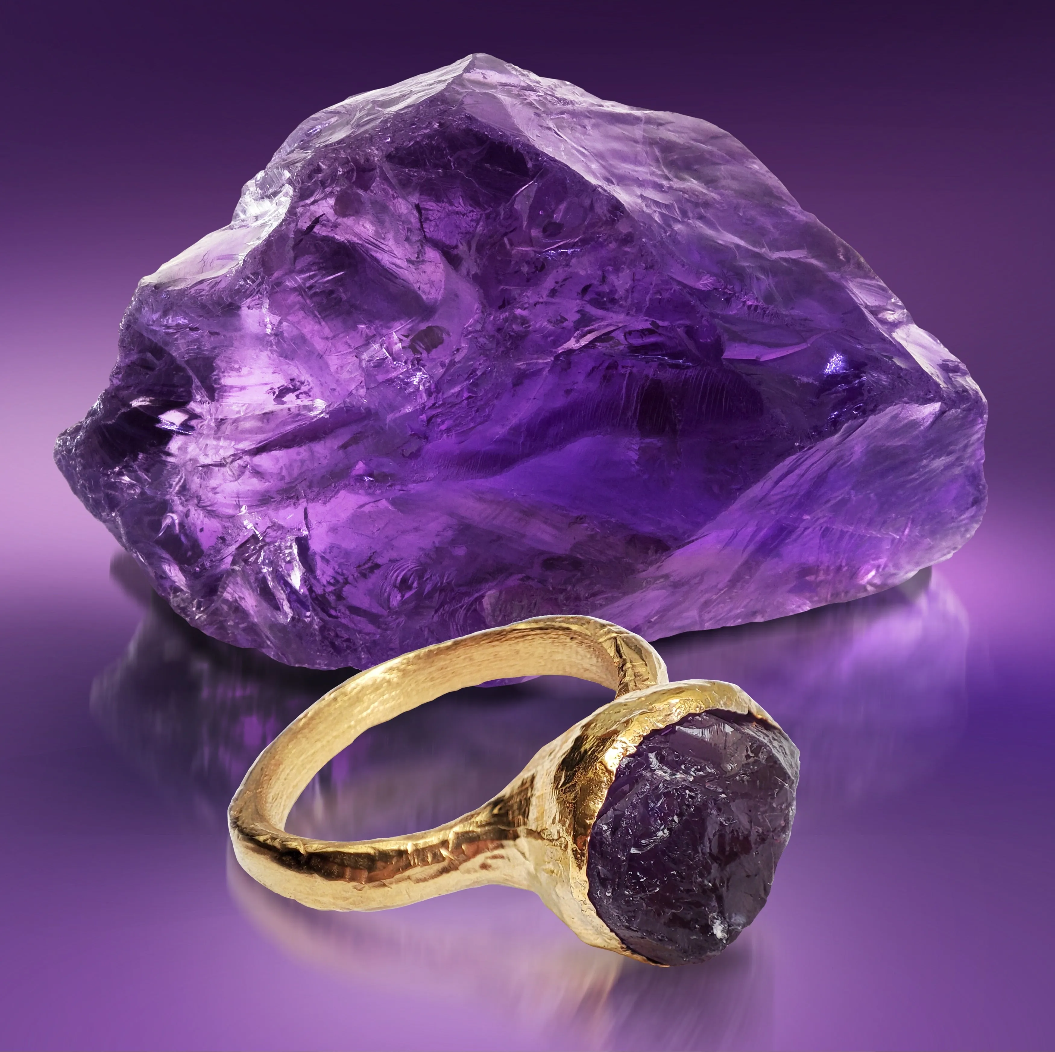 Rough Amethyst ring