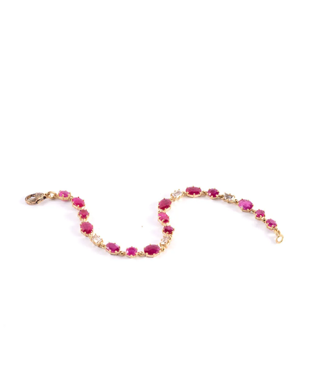 Ruby and Champagne Diamond Bracelet