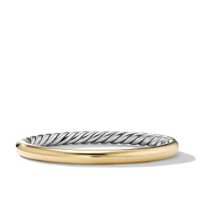 Sculpted Cable and Smooth Bangle Bracelet with 18K Yellow Gold