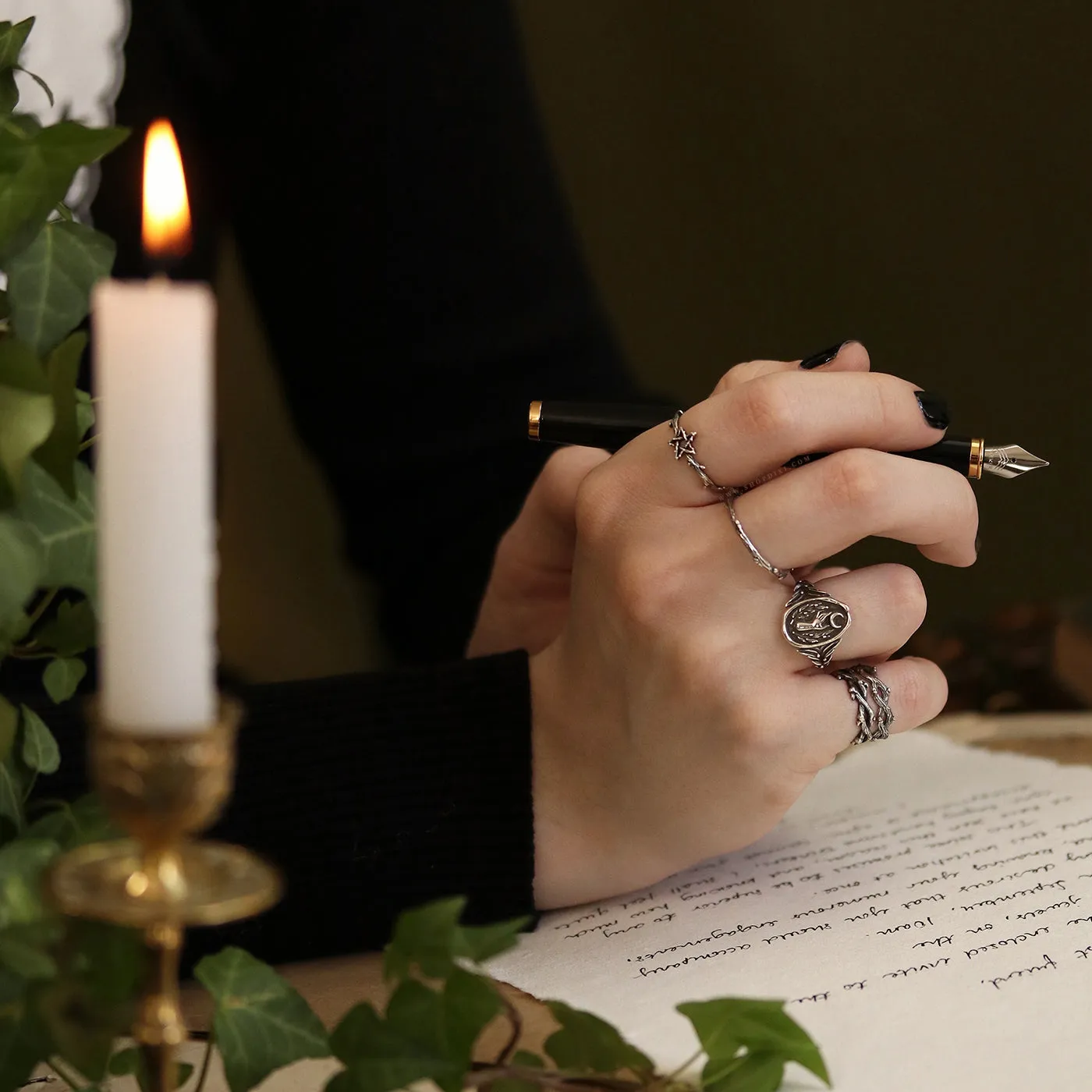 Selene Wax Seal Crescent Moon Ring