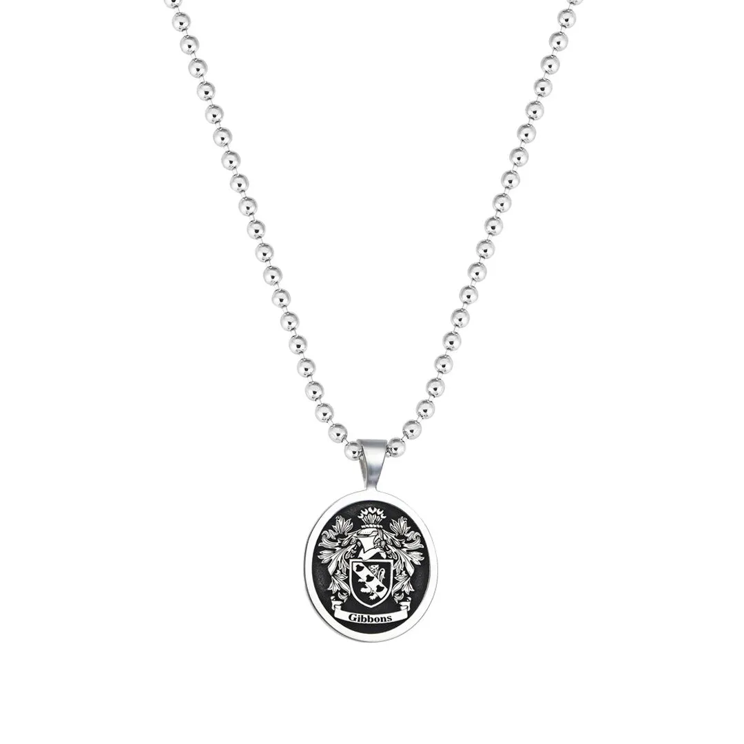 Signet Oval Pendant Base for Family Crest - Solid Silver