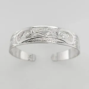 Silver 1/2" Love Birds Bracelet