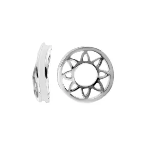 Silver & White Enamel Stacker Charm S428WHT