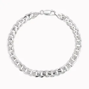 Silver Cuban Curb Chain Bracelet