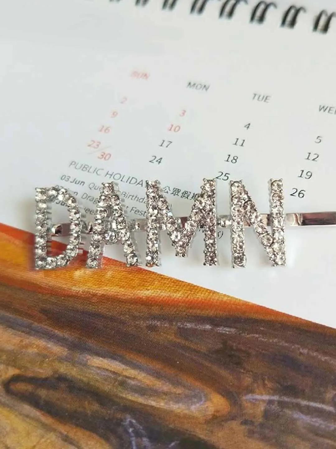 Silver Diamond Rhinestone Letter Hair Clips Hairpin Bangs Clip Sweet Barrette Hairclips Hair Accessories