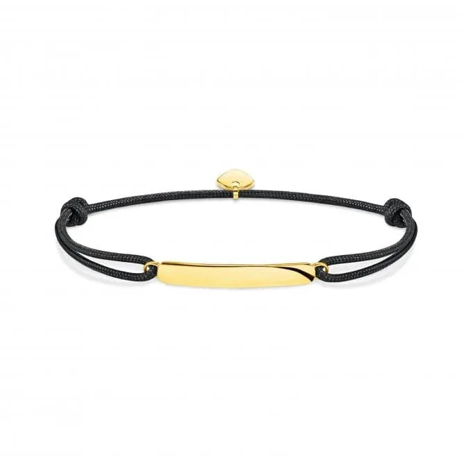 Silver Gold Plated Nylon Black Bracelet LS115-848-11-L22V