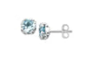 SS 7MM ROUND BLUE TOPAZ STUDS