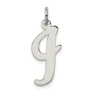 Sterling Silver Large Script Initial I Charm