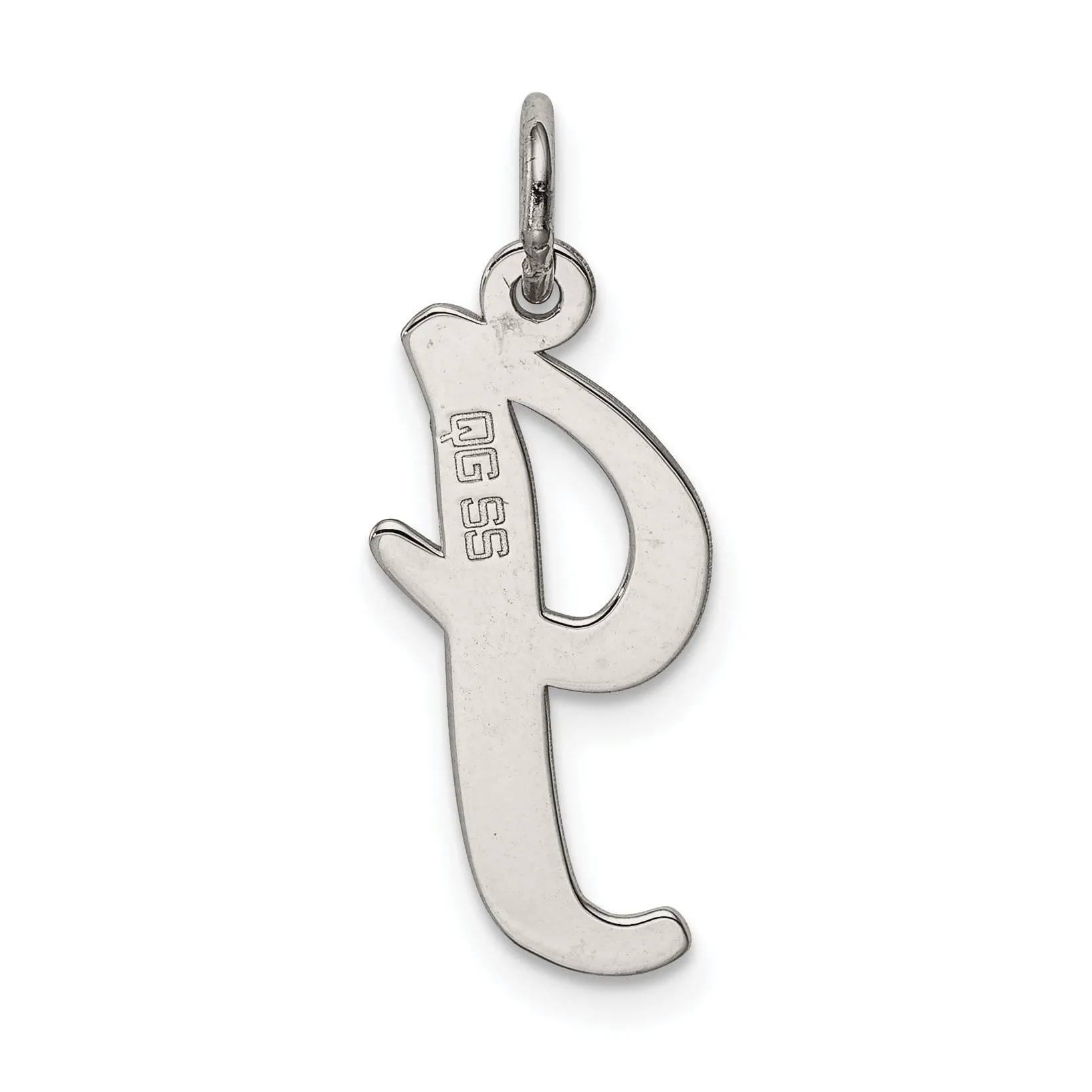 Sterling Silver Large Script Initial I Charm