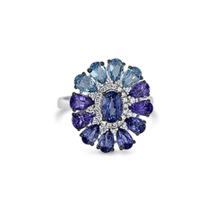 Tanzanite, Sapphire & Blue Topaz Ring