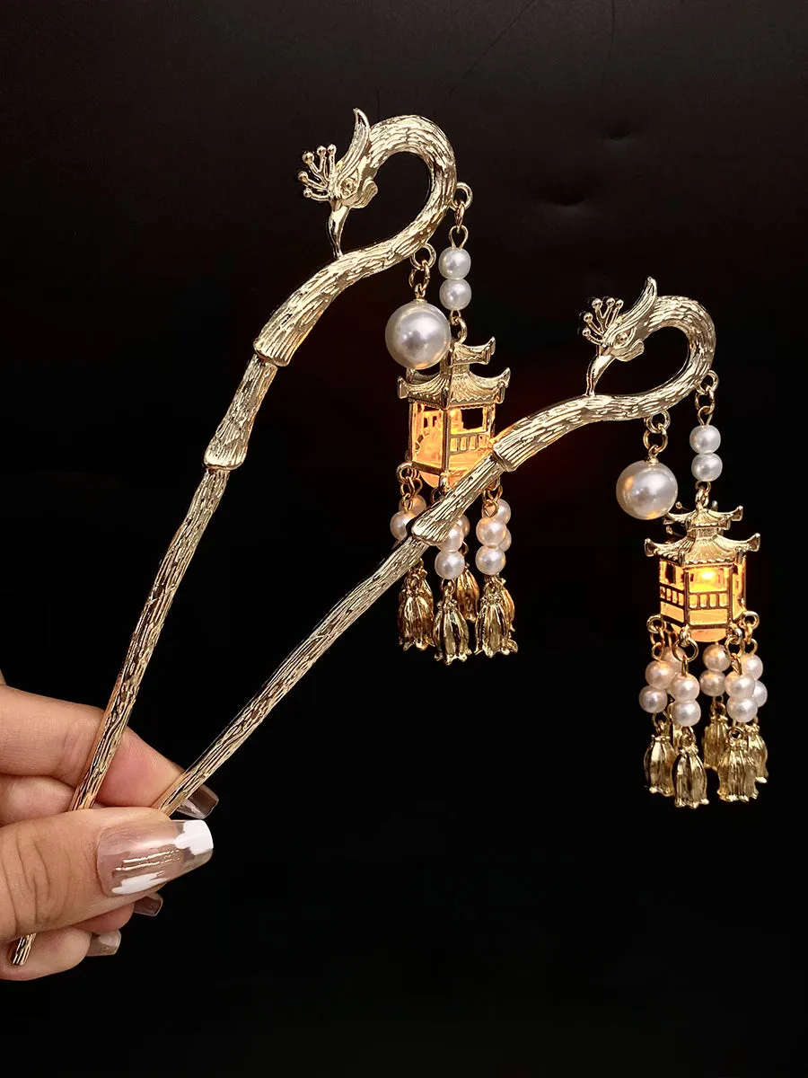 Tassel Glowing Lantern Hanfu Hairpin