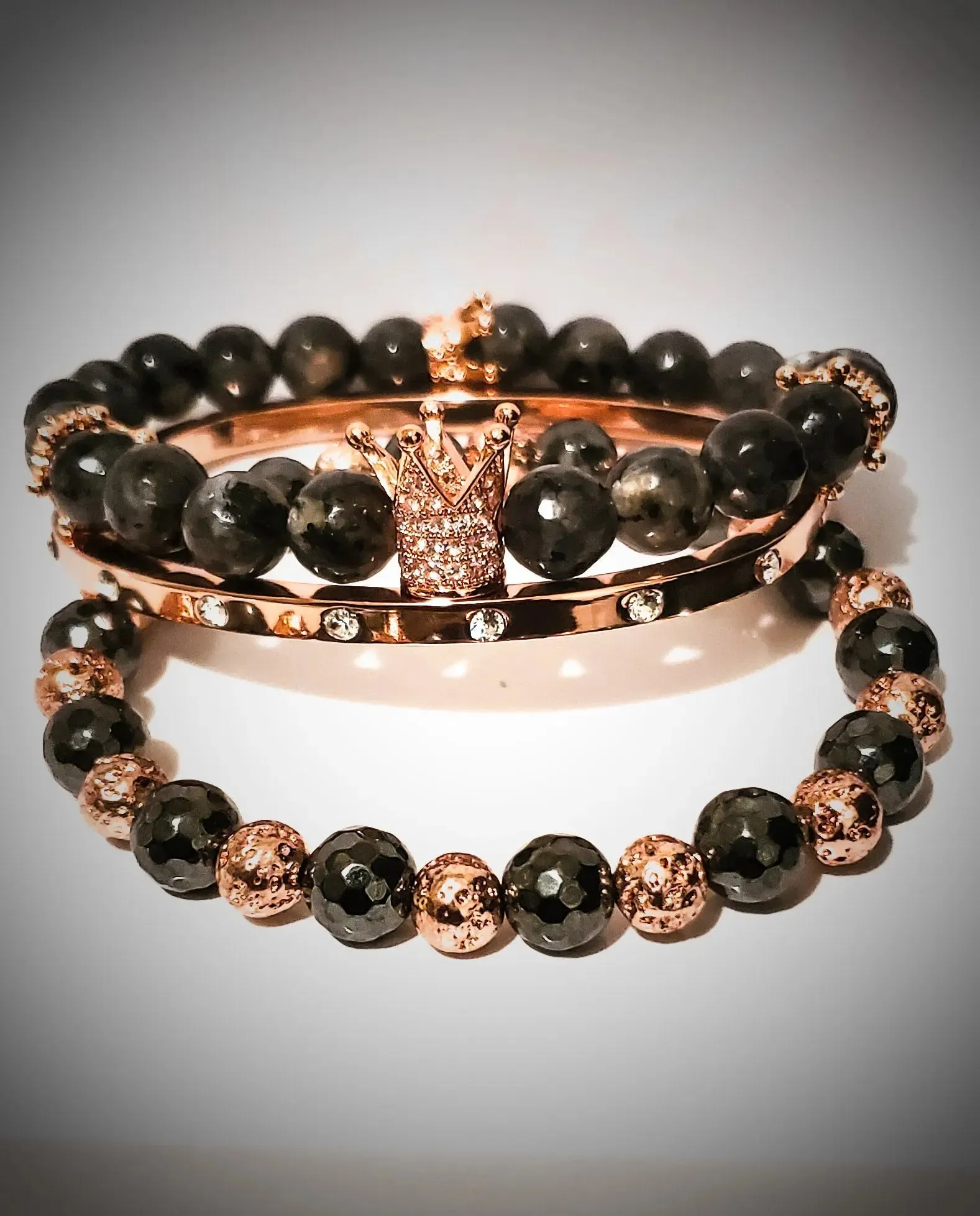 The " Rose" Larvikite Crown Set