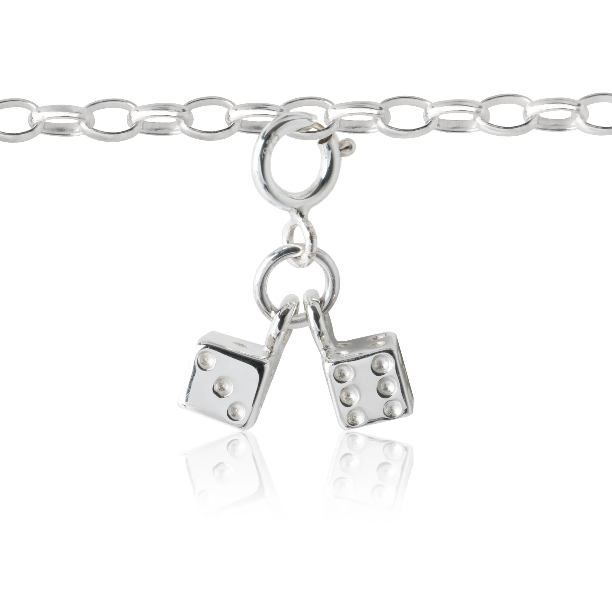 Twinning Dice Charm - Sterling Silver